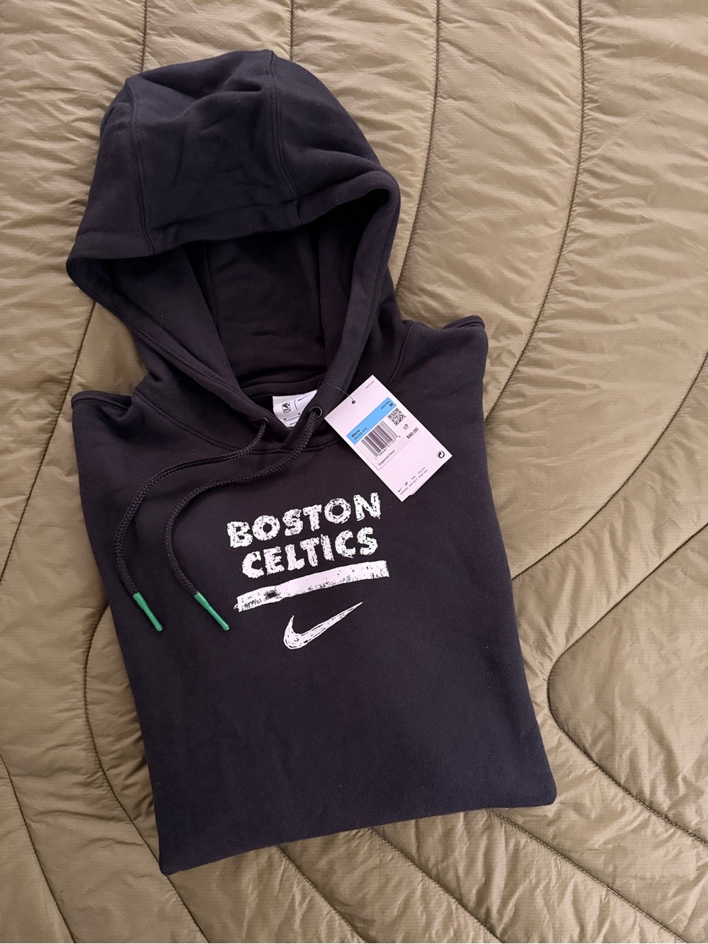 Nike x NBA Boston Celtics Black Hoodie with White Logo